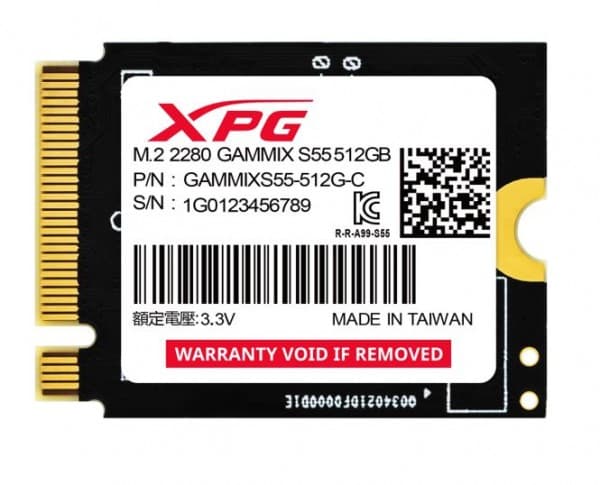 XPG GAMMIX S55 - SSD - 512 GB - intern - M.2 2230 - PCIe 4.0 x4 (NVMe)