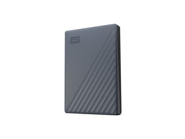 WD My Passport WDBWML0020BGY - Harddisk - kryptert - 2 TB - ekstern (bærbar) - USB 3.2 Gen 1 (USB-C kontakt) - 256-bit AES - silikongrå