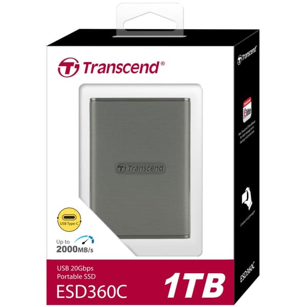 Transcend Portabel SSD ESD360C USB-C 1TB 20Gbps (R2000/W2000 Mb/s)