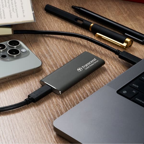 Transcend Portabel SSD ESD256C USB-C 1TB 10Gbps (R1050/W950 Mb/s) Aluminium