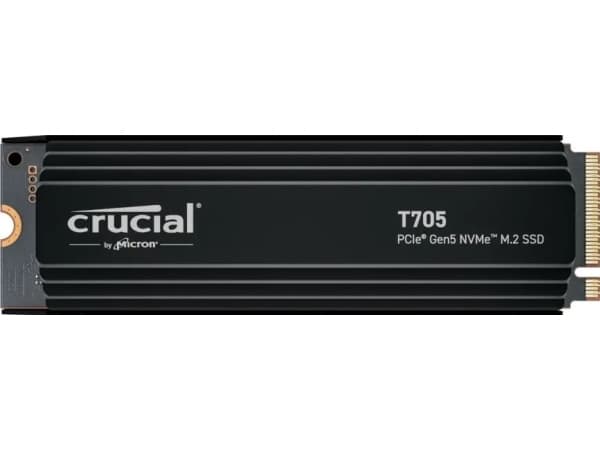 Crucial T705 - SSD - krypterat - 4 TB - inbyggd - M.2 2280 - PCI Express 5.0 (NVMe) - TCG Opal Encryption 2.01 - integrerad kylfläns