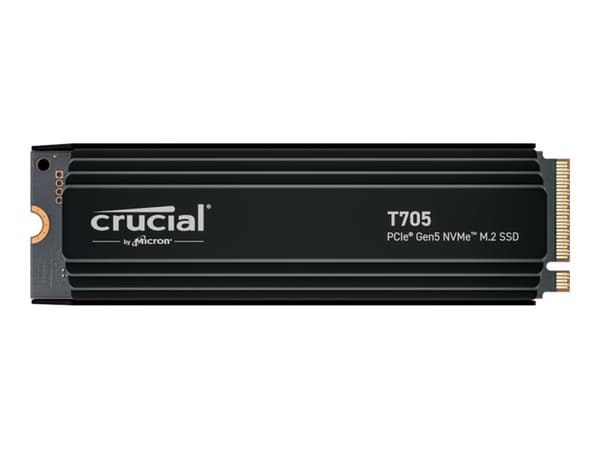 Crucial T705 - SSD - krypterat - 4 TB - inbyggd - M.2 2280 - PCI Express 5.0 (NVMe) - TCG Opal Encryption 2.01 - integrerad kylfläns