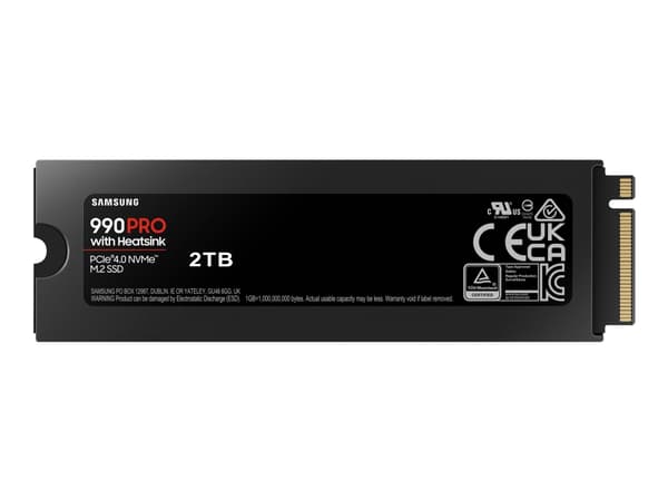 Samsung 990 PRO MZ-V9P2T0GW - SSD - krypterat - 2 TB - inbyggd - M.2 2280 - PCIe 4.0 x4 (NVMe) - 256 bitars AES - TCG Opal Encryption 2.0 - integrera