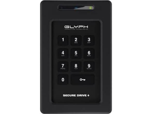 Dysk zewnętrzny HDD Glyph SecureDrive+ Keypad, 4TB Encrypted SSD Drive with Keypad, Bus-powered, USB 3.2 Gen1, USB-C & Thunderbolt compatible