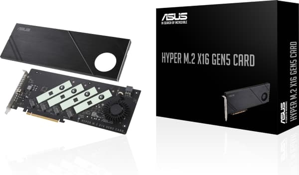 ASUS Hyper M.2 x16 Gen5-kortadaptere Sort