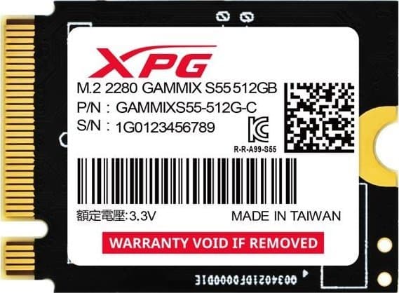 XPG GAMMIX S55 - SSD - 512 GB - inbyggd - M.2 2230 - PCIe 4.0 x4 (NVMe)