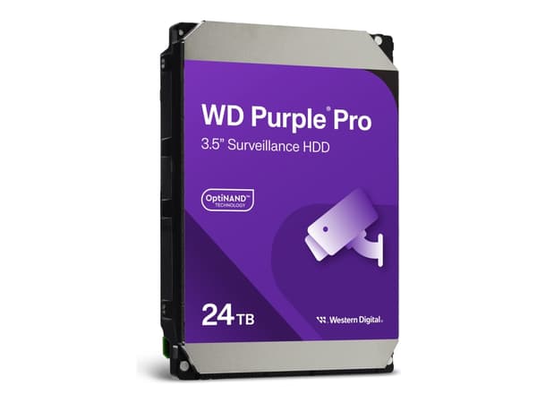 WD Purple Pro WD240PURP - Harddisk - 24 TB - overvåking, smartvideo - intern - 3.5" - SATA 6Gb/s - 7200 rpm - buffer: 512 MB