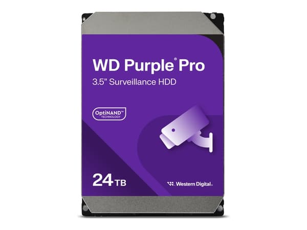 WD Purple Pro WD240PURP - Harddisk - 24 TB - overvåking, smartvideo - intern - 3.5" - SATA 6Gb/s - 7200 rpm - buffer: 512 MB