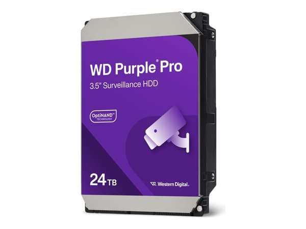 WD Purple Pro WD240PURP - Harddisk - 24 TB - overvåking, smartvideo - intern - 3.5" - SATA 6Gb/s - 7200 rpm - buffer: 512 MB