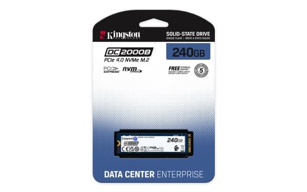 Kingston Technology 240G DC2000B PCIe 4.0 M.2 2280 Enterprise SSD, 240 GB, M.2, 4500 MB/s