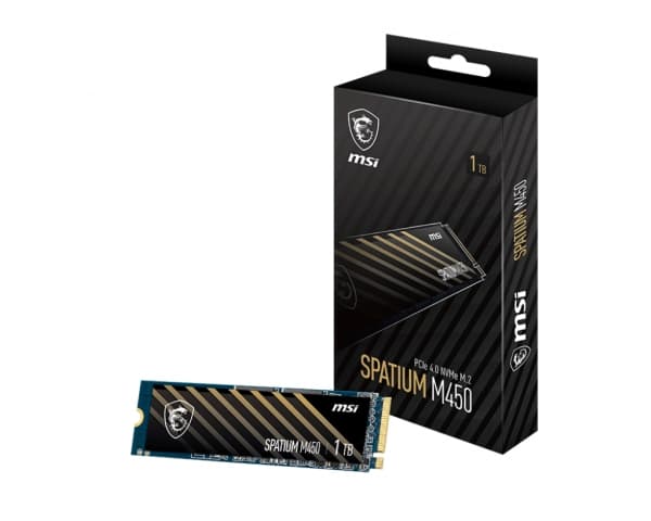 MSI SPATIUM M450 - SSD - krypterat - 1 TB - inbyggd - M.2 2280 - PCIe 4.0 x4 (NVMe)
