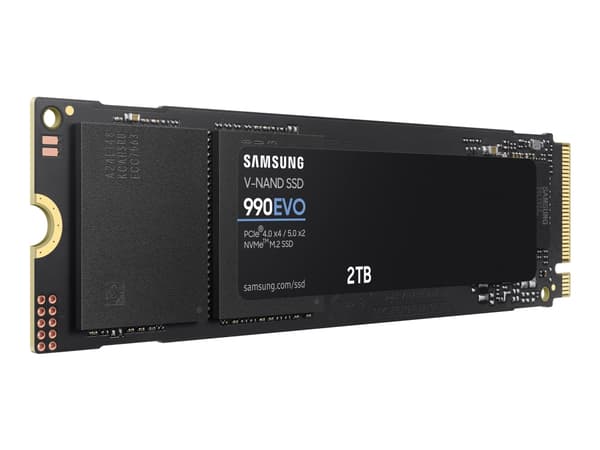 Samsung 990 EVO MZ-V9E2T0BW - SSD - krypterat - 2 TB - inbyggd - M.2 2280 - PCIe 5.0 x2 (NVMe) - 256 bitars AES - TCG Opal Encryption 2.0