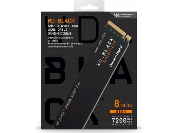 WD_BLACK SN850X WDS800T2X0E - SSD - kryptert - 8 TB - intern - M.2 2280 - PCIe 4.0 x4 (NVMe) - TCG Opal Encryption 2.01
