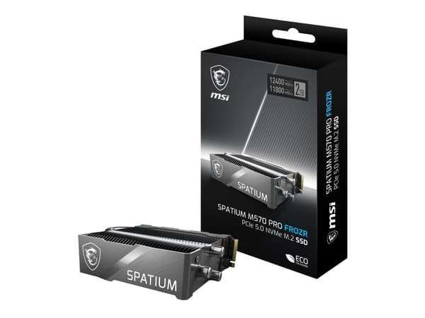 MSI SPATIUM M570 PRO FROZR - SSD - kryptert - 2 TB - intern - M.2 2280 - PCI Express 5.0 x4 (NVMe) - 256-bit AES - TCG Opal Encryption 2.0 - integrer
