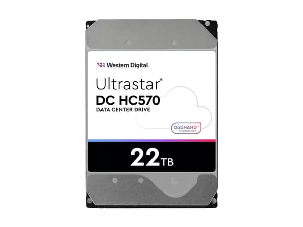 WD Ultrastar DC HC570 - Hårddisk - krypterad - 22 TB - intern - 3,5" - SAS 12Gb/s - 7200 rpm - buffert: 512 MB - Självkrypterande enhet (SED)