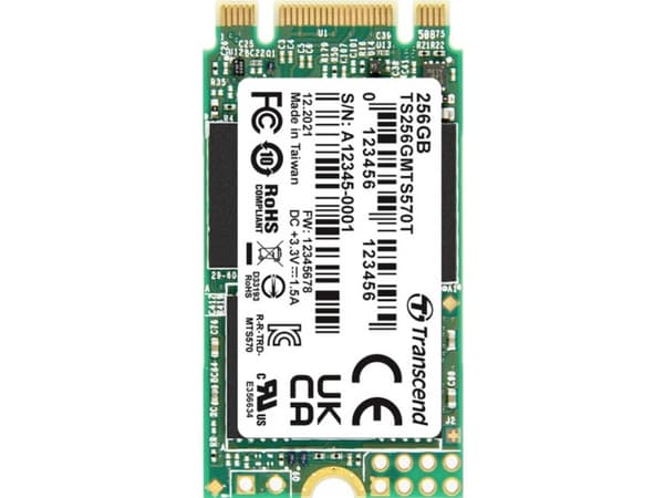 Transcend 256 GB Intern SATA M.2 SSD 2242 TS256GMTS570T-VS1