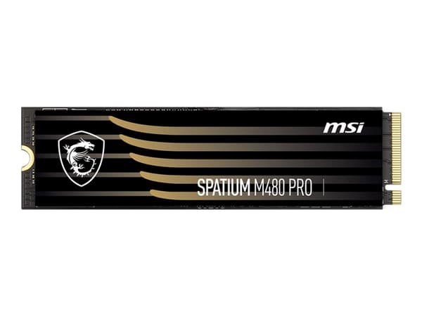 MSI SPATIUM M480 PRO - SSD - kryptert - 1 TB - intern - M.2 2280 - PCIe 4.0 x4 (NVMe) - 256-bit AES