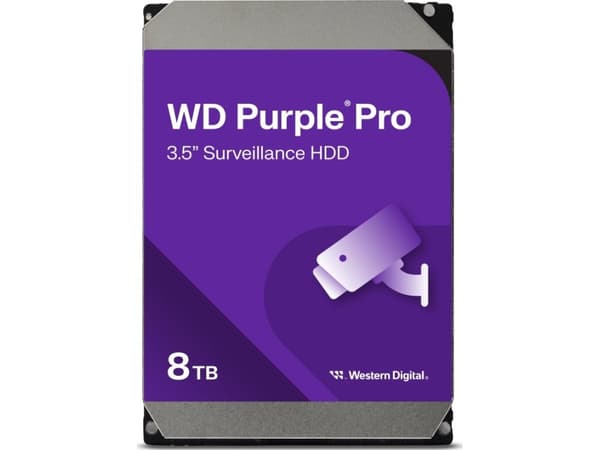 Western Digital Purple Pro Smart Video HDD 8TB, 8 TB, 7200 RPM, 3.5", Serial ATA