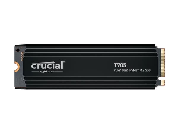 Crucial T705 - SSD - krypterat - 4 TB - inbyggd - M.2 2280 - PCI Express 5.0 (NVMe) - TCG Opal Encryption 2.01 - integrerad kylfläns