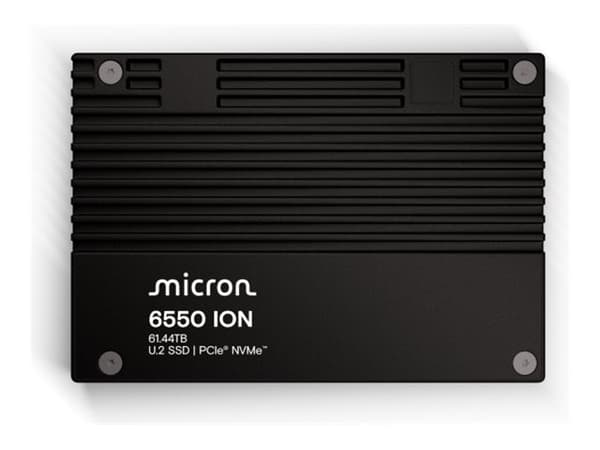 Micron 6550 ION - SSD - Enterprise - krypterat - 30.72 TB - inbyggd - 2.5" - U.2 PCIe 5.0 x4 (NVMe) - SHA-512, FIPS 140-3 Level 2 - Self-Encrypting D