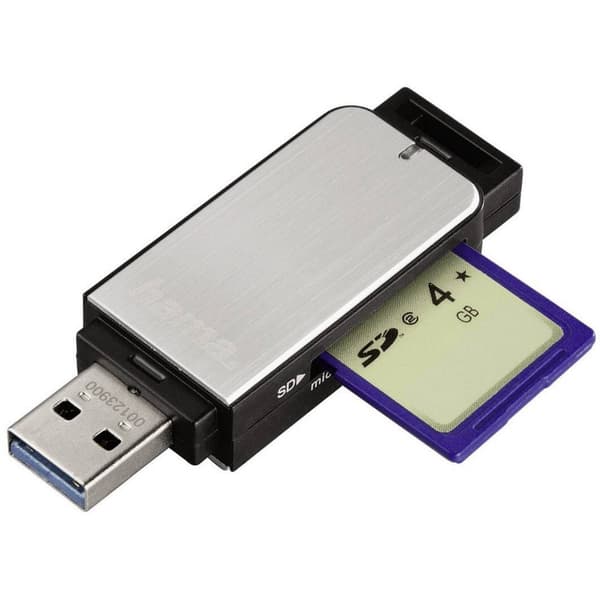 Hama 123900 Extern minneskortläsare USB 3.2 Gen 1 Silver
