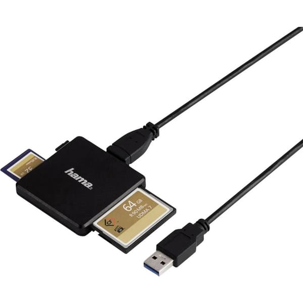 Hama 124022 Extern minneskortläsare USB 3.2 Gen 1 Svart