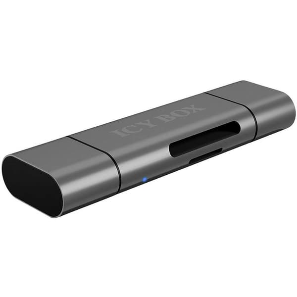 ICY BOX Extern minneskortläsare USB-C®, USB 3.2 Gen 1, Micro USB 2.0 Antracit