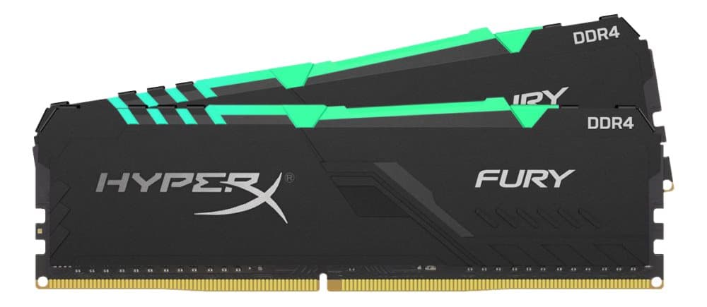 Kingston 16GB DDR4 3200MHZ CL16 DIMM MEM KIT OF 2 1RX8 HYPERX FURY RGB