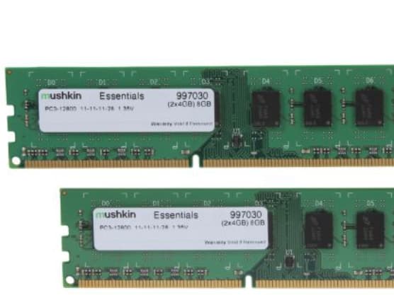 Mushkin Essentials - DDR3 - sett - 8 GB: 2 x 4 GB - DIMM 240-pin - 1600 MHz / PC3-12800 - CL11 - 1.35 V - ikke-bufret - ikke-ECC