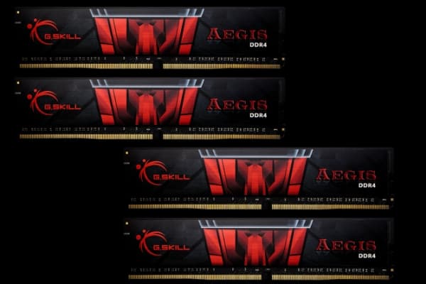G.Skill AEGIS - DDR4 - sett - 32 GB: 4 x 8 GB - DIMM 288-pin - 2400 MHz / PC4-19200 - CL15 - 1.2 V - ikke-bufret - ikke-ECC