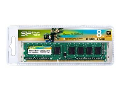SILICON POWER DDR3 UDIMM RAM-muisti 1600 MHz CL11 1.5V 8 GB (SP008GBLTU160N02) Vihreä