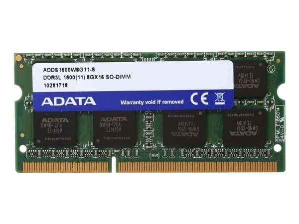 ADATA Premier Series - DDR3L - modul - 8 GB - SO DIMM 204-PIN - 1600 MHz / PC3L-12800 - CL11 - 1,35 V - ikke bufferet - ikke-ECC