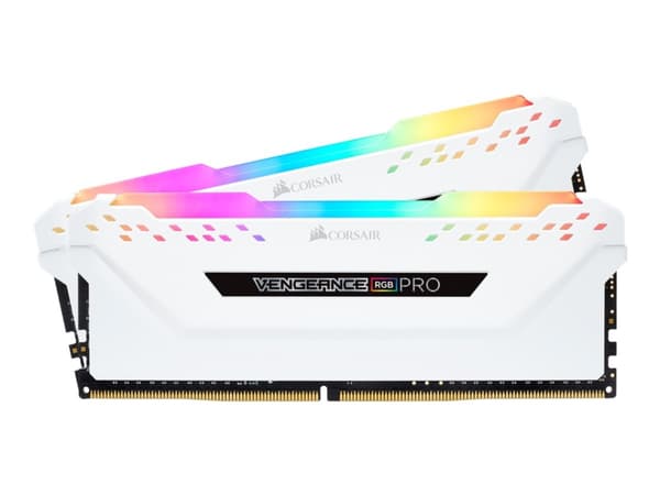CORSAIR Vengeance RGB PRO - DDR4 - sett - 16 GB: 2 x 8 GB - DIMM 288-pin - 3600 MHz / PC4-28800 - CL18 - 1.35 V - ikke-bufret - ikke-ECC - hvit