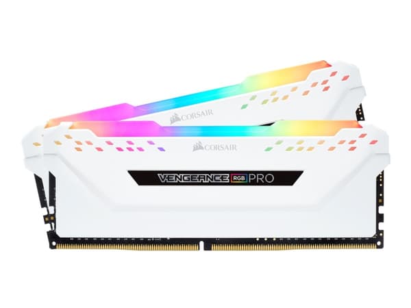 CORSAIR Vengeance RGB PRO - DDR4 - sett - 16 GB: 2 x 8 GB - DIMM 288-pin - 3200 MHz / PC4-25600 - CL16 - 1.35 V - ikke-bufret - ikke-ECC - hvit