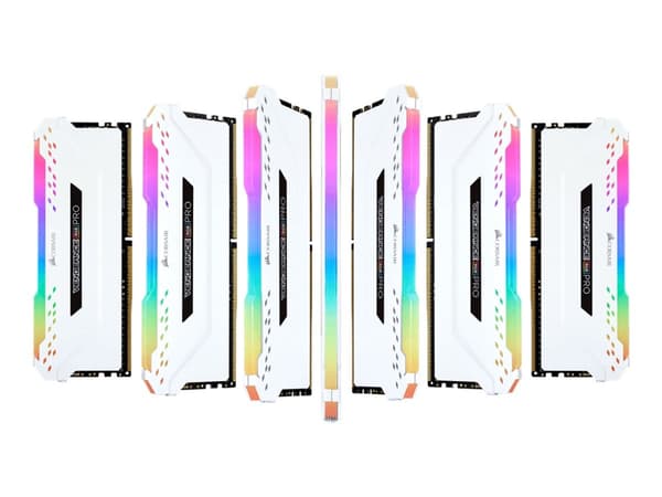 CORSAIR Vengeance RGB PRO - DDR4 - sett - 16 GB: 2 x 8 GB - DIMM 288-pin - 3200 MHz / PC4-25600 - CL16 - 1.35 V - ikke-bufret - ikke-ECC - hvit