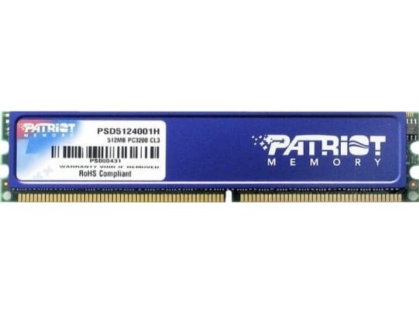Patriot Memory 1GB DDR 184-pin DIMM Kit, 1 GB, 1 x 1 GB, DDR, 400 MHz, 184-pin DIMM