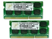 G.Skill SQ Series - DDR3 - sett - 8 GB: 2 x 4 GB - SO DIMM 204-pin - 1600 MHz / PC3-12800 - CL9 - 1.5 V - ikke-bufret - ikke-ECC