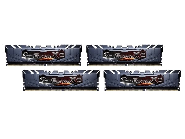 G.Skill Flare X (for AMD) F4-3200C16Q-64GFX, 64 GB, 4 x 16 GB, DDR4, 3200 MHz