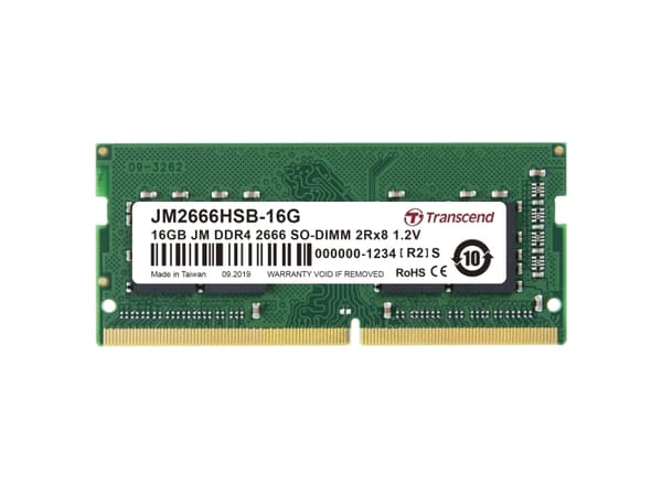 Transcend JetRAM - DDR4 - modul - 16 GB - SO DIMM 260-pin - 2666 MHz / PC4-21300 - CL19 - 1.2 V - ikke-bufret - ikke-ECC