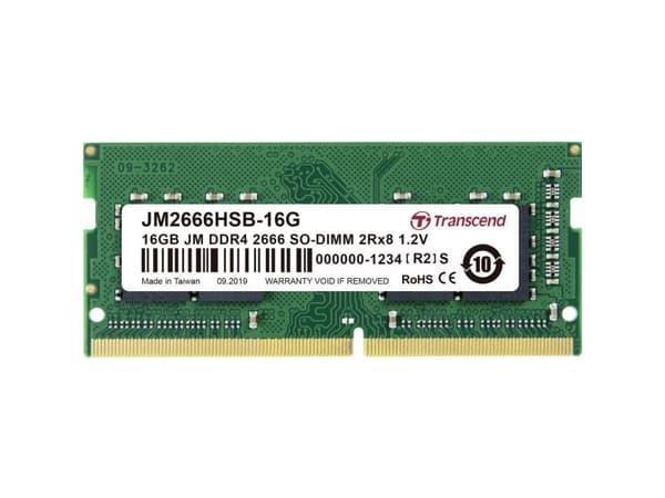 Transcend JetRAM - DDR4 - modul - 16 GB - SO DIMM 260-pin - 2666 MHz / PC4-21300 - CL19 - 1.2 V - ikke-bufret - ikke-ECC