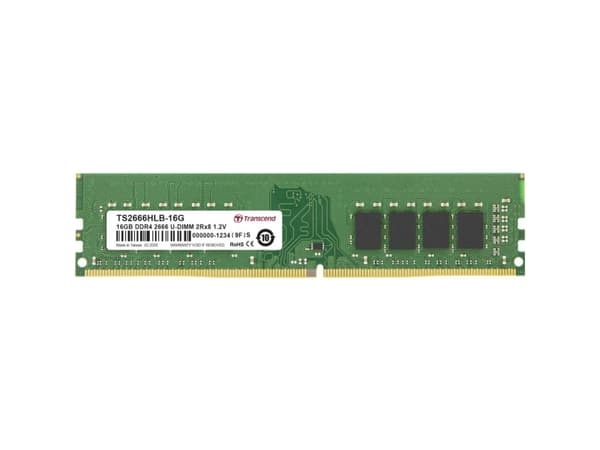 Transcend - DDR4 - modul - 16 GB - DIMM 288-pin - 2666 MHz / PC4-21300 - CL19 - 1.2 V - ikke-bufret - ikke-ECC