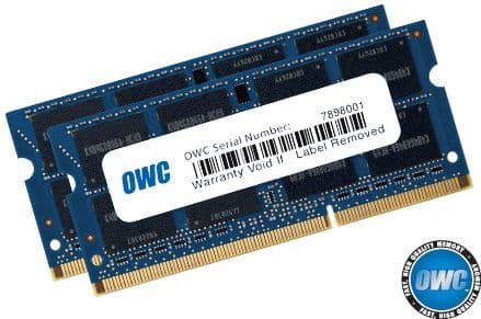 OWC OWC1600DDR3S16P, 16 GB, 2 x 8 GB, DDR3, 1600 Mhz, 204-pinners SO-DIMM