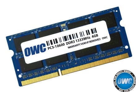 OWC 4GB DDR3 1333MHZ, 4GB, DDR3, 1333Mhz, 204-pinners SO-DIMM