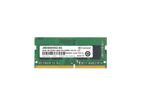 Transcend JetRAM - DDR4 - modul - 8 GB - SO DIMM 260-pin - 2666 MHz / PC4-21300 - CL19 - 1.2 V - ikke-bufret - ikke-ECC