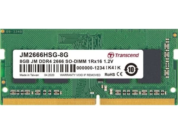 Transcend JetRAM - DDR4 - modul - 8 GB - SO DIMM 260-pin - 2666 MHz / PC4-21300 - CL19 - 1.2 V - ikke-bufret - ikke-ECC