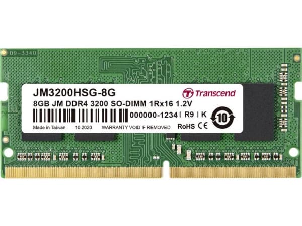 Transcend JetRAM - DDR4 - modul - 8 GB - SO DIMM 260-pin - 3200 MHz / PC4-25600 - CL22 - 1.2 V - ikke-bufret - ikke-ECC