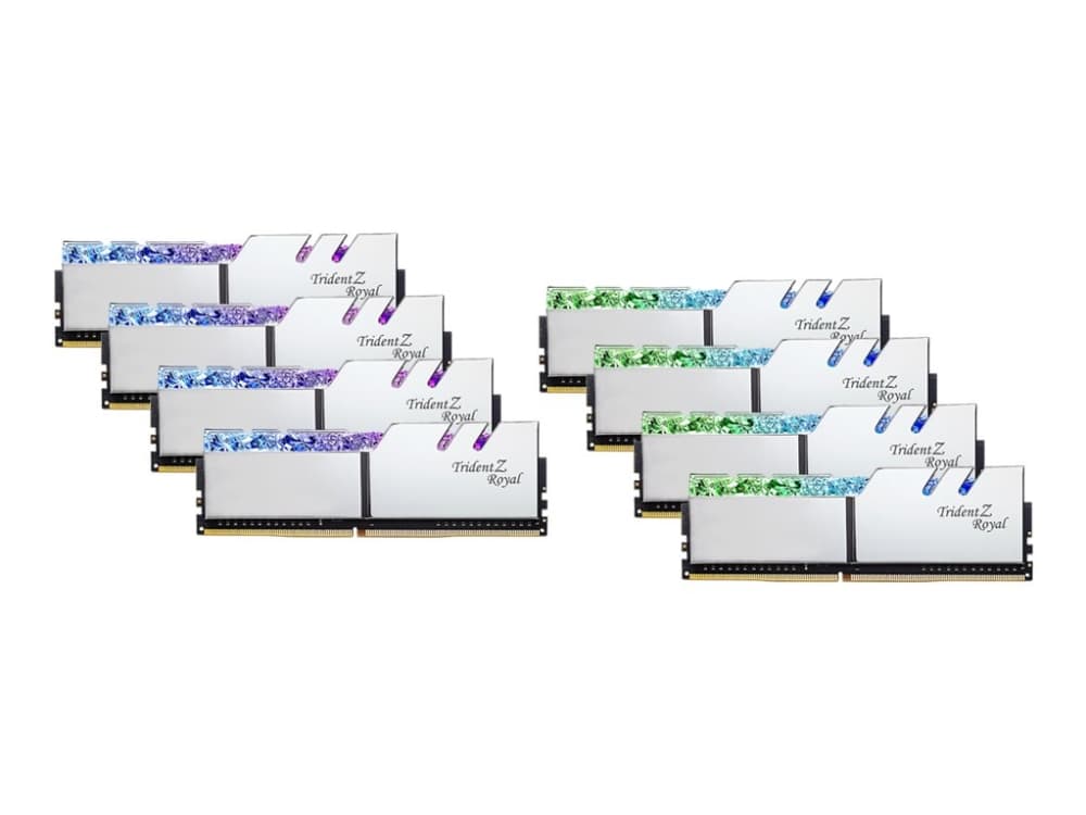 G.Skill Trident Z Royal Series - DDR4 - kit - 256 GB: 8 x 32 GB - DIMM 288-pin - 3200 MHz / PC4-25600 - CL14 - 1.45 V - ikke-bufret - ikke-ECC - sølv
