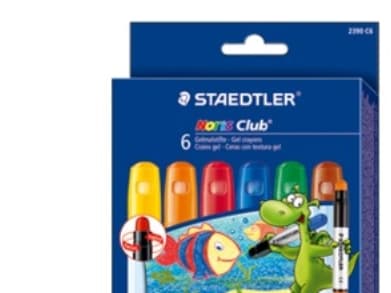 STAEDTLER Noris Club 2390 - Färgkrita - vaxgel - för glas - röd, blå, grön, gul, orange, brun (paket om 6)
