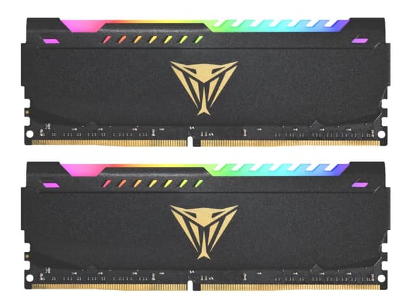 Patriot Extreme Performance Viper Steel RGB - DDR4 - sett - 16 GB: 2 x 8 GB - DIMM 288-pin - 1600 MHz / PC4-25600 - CL18 - 1.35 V - ikke-bufret - ikk