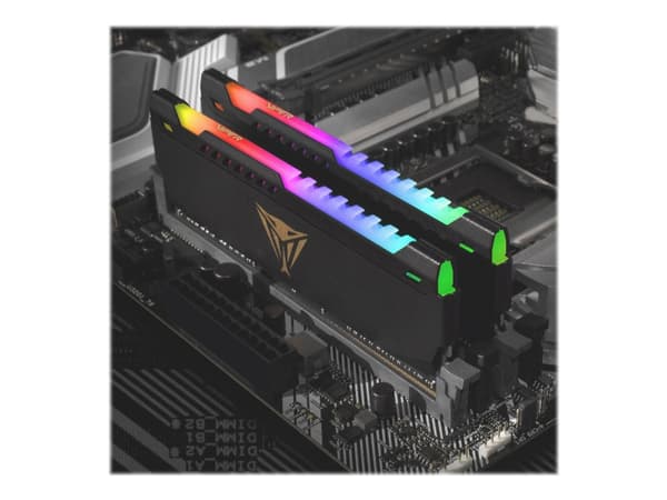 Patriot Extreme Performance Viper Steel RGB - DDR4 - sats - 16 GB: 2 x 8 GB - DIMM 288-pin - 1600 MHz / PC4-25600 - CL18 - 1.35 V - ej buffrad - icke